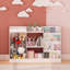 Bibliothèque à 3 niveaux pour enfants et rangement pour jouets, design Montessori pour un accès et une organisation faciles, blanc