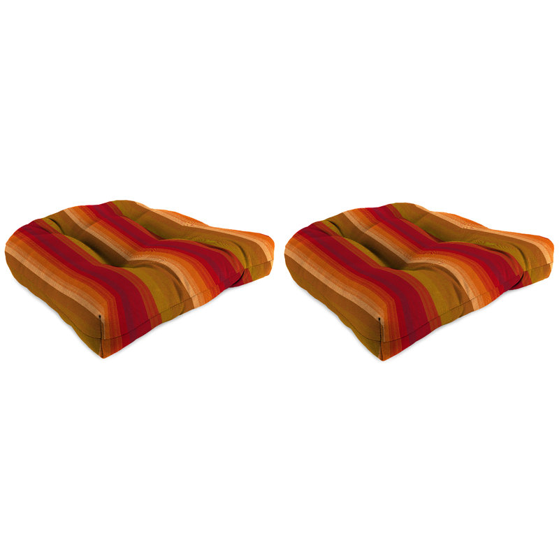 Outdoor Wicker Seat Cushion, Astoria Sunset Polyester