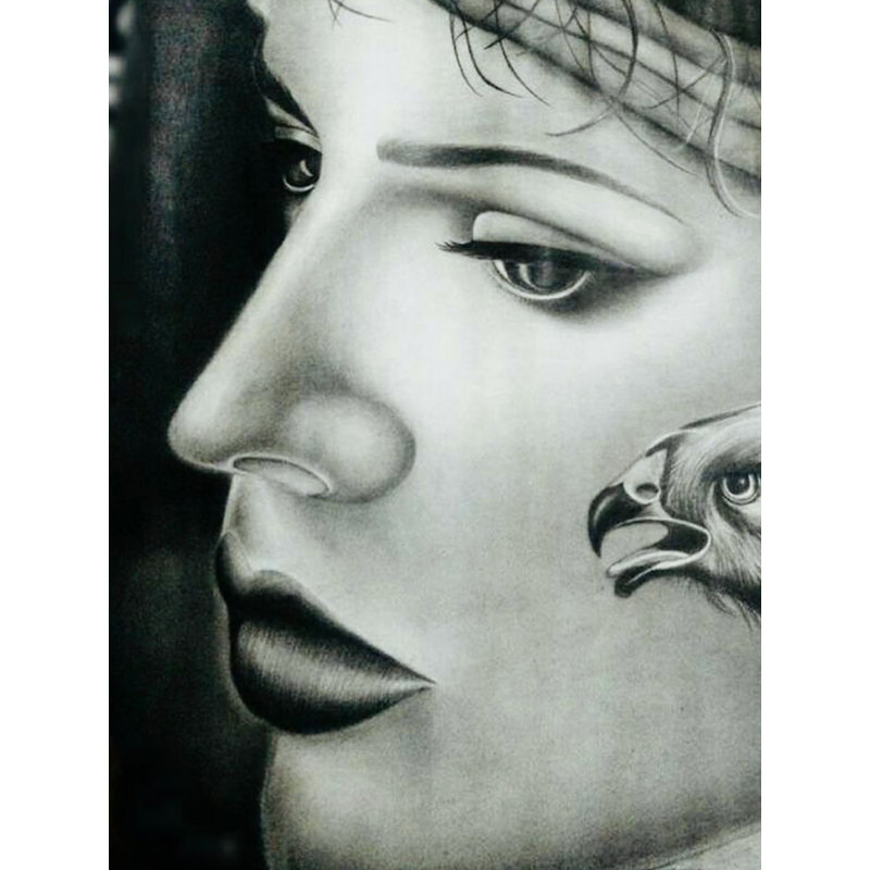Yeux d'aigle - regard vif | Crayon sur papier | Par Kajal Saxena