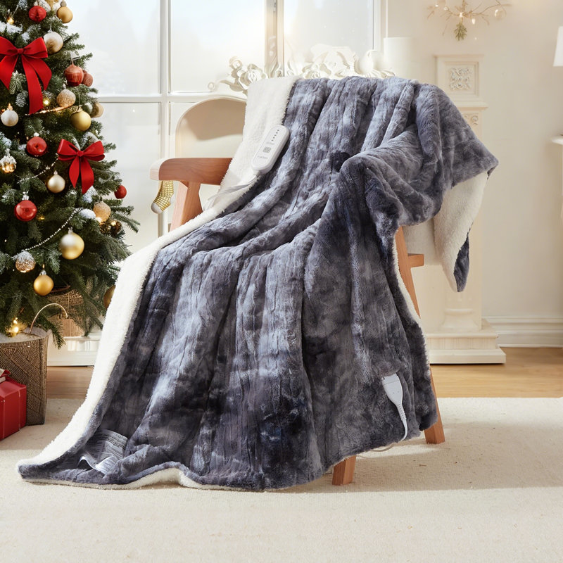 Heated Throw Blanket, Grey, 152.4cm L x 127cm W