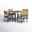 Ensemble de salle à manger longue pour 4 personnes 37,4 "avec coussins Aiden Square