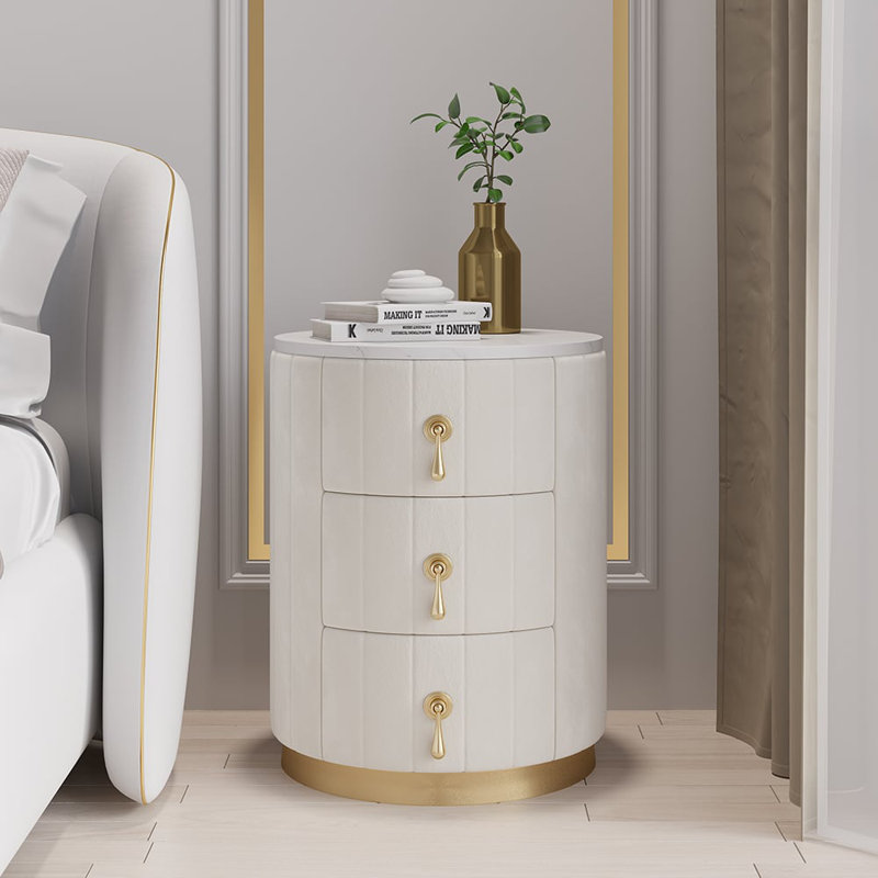 Bertta 101.6cm W Bedside Table, White