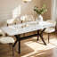 Ensemble de salle à manger 7 pièces en bois massif avec chaises rembourrées-681552662