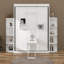 Grand lit escamotable avec armoire murale dissimulée, 2 tablettes latérales à 3 niveaux, bureau convertible, support de rangement supplémentaire-122259278