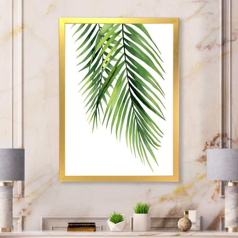 Détail des branches de palmier tropicales - reproduction de cadre photo sur toile, H 32 po x l 24 po x P 1 po
