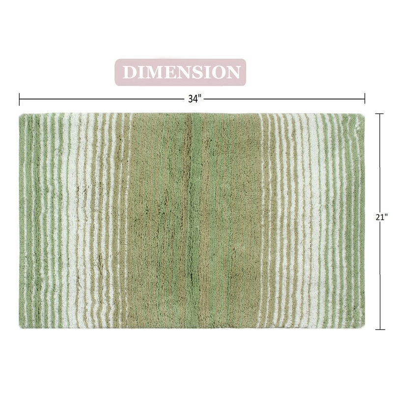 Griffie Plush 100 % Cotton Bath Rug, Single - 21" L x 34" W, Sage