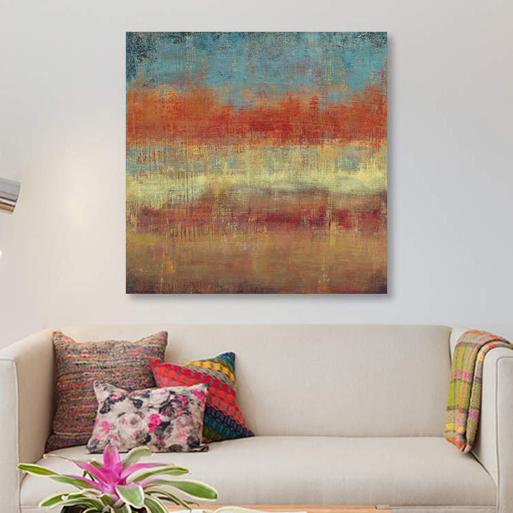« subtil i », impression sur toile, H 12 po x l 12 po x P 0,75 po, Pas de tapis, Toile tendue