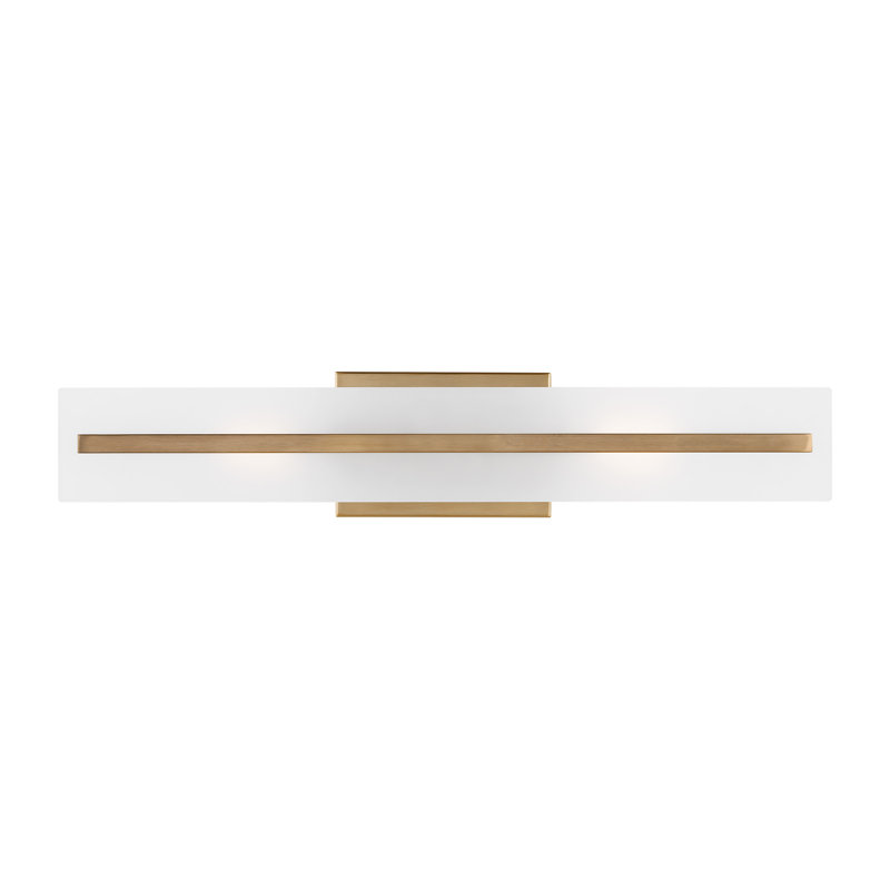 Vanity Light, Satin Brass, 2, 7"H x 24"W x 4.88"D