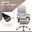 Fauteuil de bureau de massage en microfibre Vinsetto, chaise de bureau d'ordinateur pivotante, chaise d'ordinateur inclinable chauffante avec coussin de soutien lombaire, gris clair