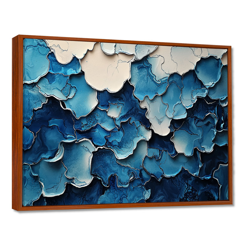Okla - Abstract Large Wall Art, H 34 po x l 44 po, Cadre flottant, Brun