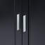 Armoire de rangement haute et large avec portes pour salle de bain / bureau, trois tiroirs, noir-1405884088