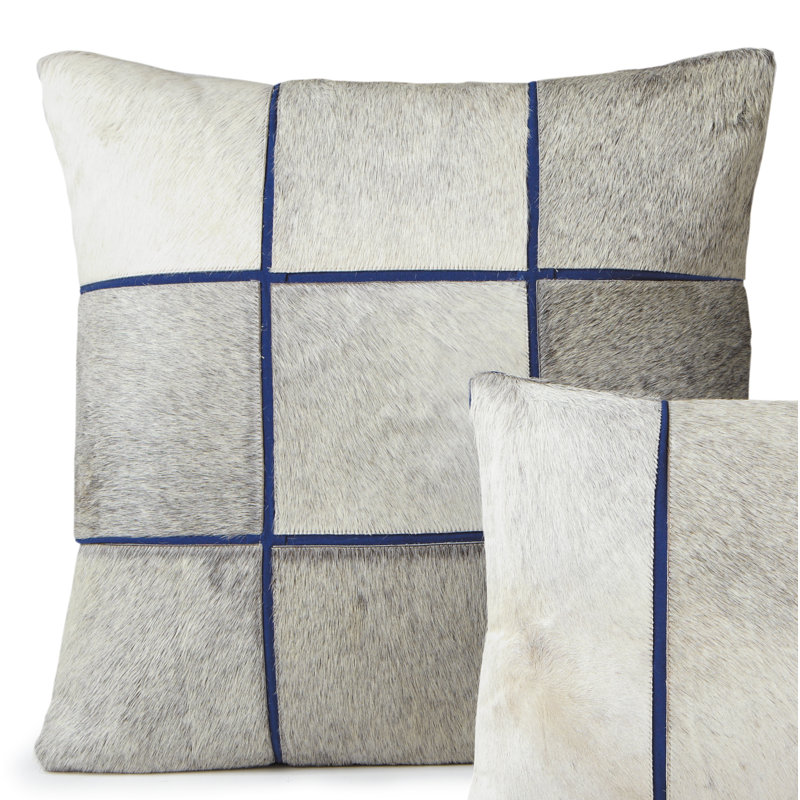 Geometric Cowhide Throw Pillow