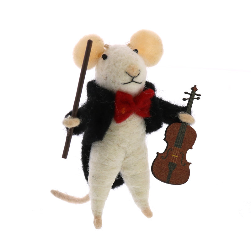 Ornement figurine suspendu violinist mouse