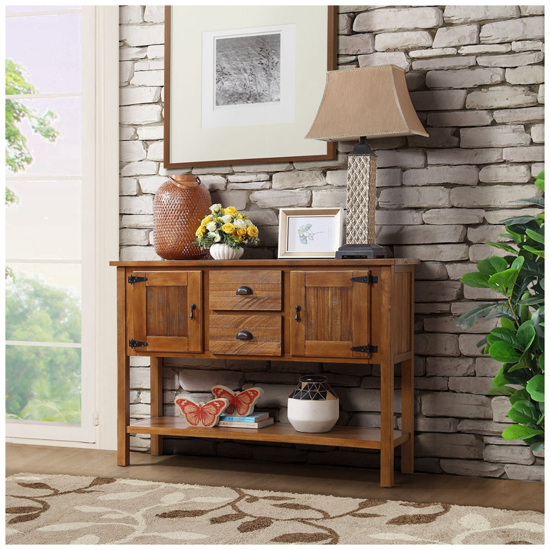 Console en bois massif 48 po Eucptus, Brun