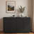 Modern Fluted Sideboard With Adjustable Shelves And Metal Handles-1331650082
