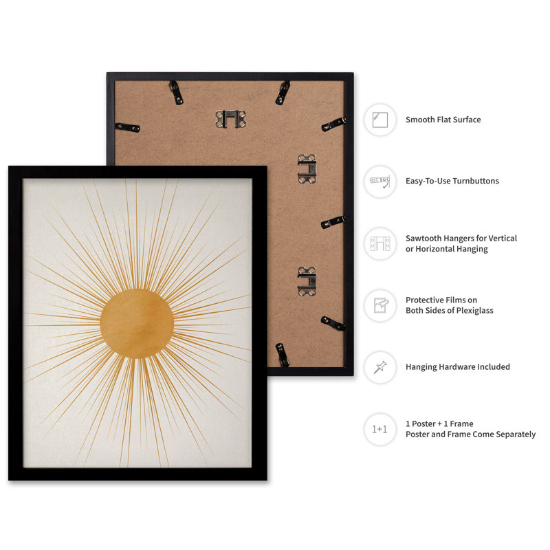 Soleil n ° 1, Cadre noir, Affiche, H 16 po x l 20 po