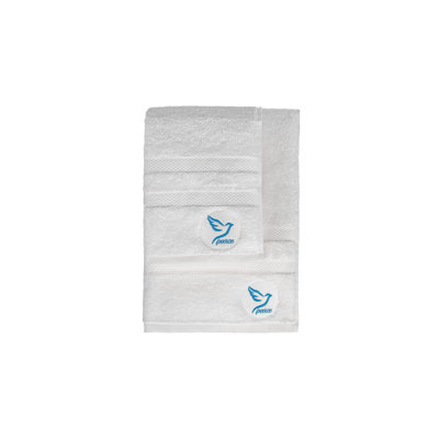 Luxurious Organic Cotton Towel Set (2 Pieces) - 100% Cotton, 520 gsm | Hand Towel 19.7 x 35.4 inches & Bath Towel 27.6 x 55.1 inches | Machine Washable, Soft & Absorbent, Perfect for Spa & Everyday Use, White