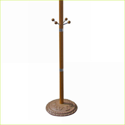 Coat Racks 73'' Tall Chrome &amp; Wood, Oak Finish | Oak | Wood