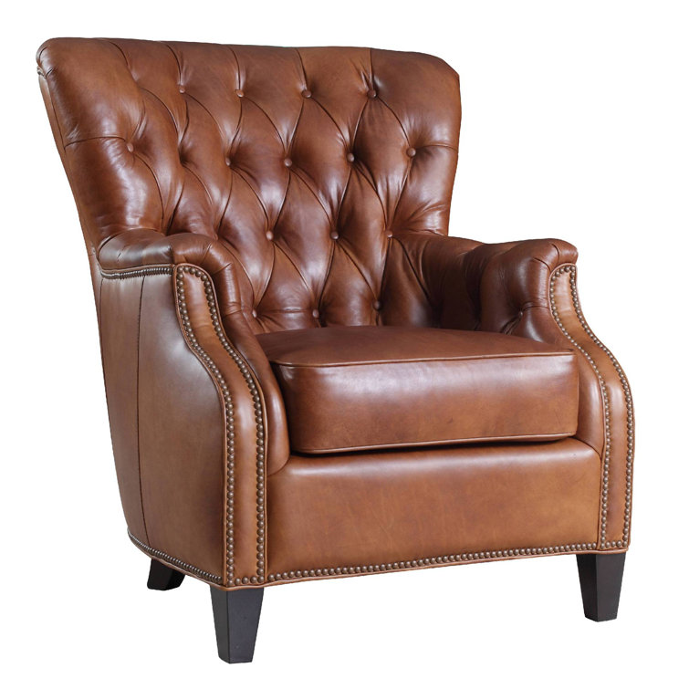 CC 93.98Cm Wide Tufted Full Grain Leather Club Chair