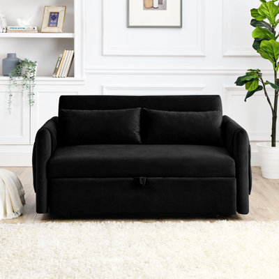 Leiyla Modern 55" Convertible Sofa Bed with Detachable Arm Pockets