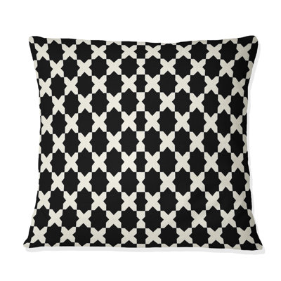 Coussin moderne noir Houndstooth IV - moderne