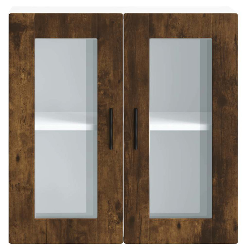 Latitude Run Kitchen Corner Base Cabinet Porto Engineered Wood, Smoked Oak