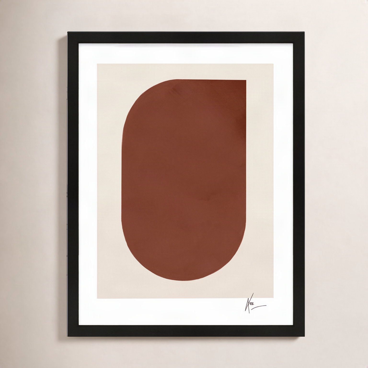 Keyhole "Keyhole 2" Painting by Lee Lessem, Black Framed, 30" H x 24" W x 1.25" D