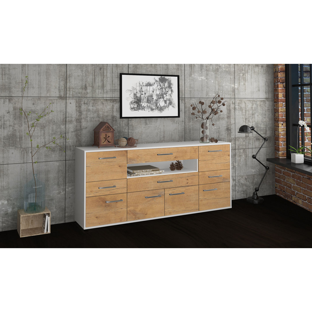 Sideboard Lishana - Freistehend/Metallgriffe - Design: Holz-Dekor