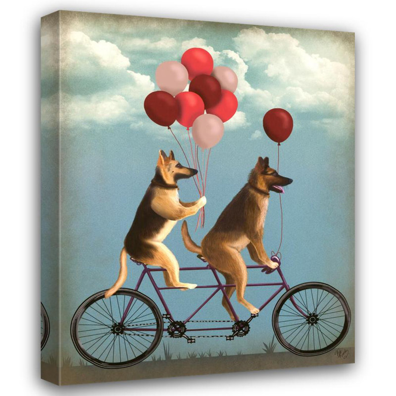 German Shepherd Tandem, 18" H x 14" W