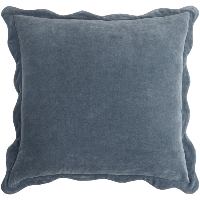 Coussin décoratif à bords festonnés Collier, H 18 po x l 18 po, polyester, Ardoise