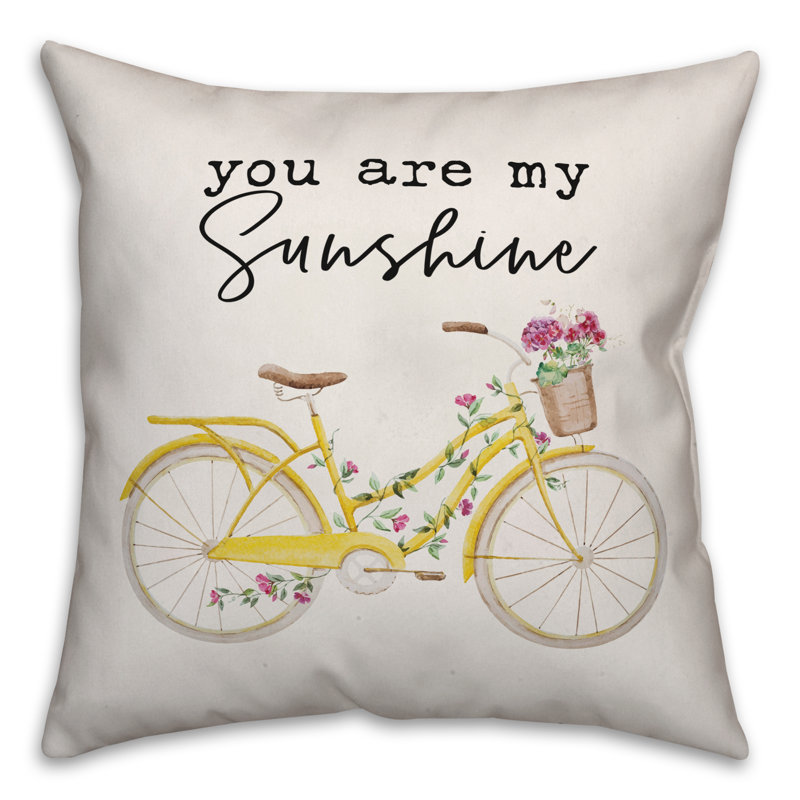 You You are My Sunshine Throw Pillow, 16" x 16"