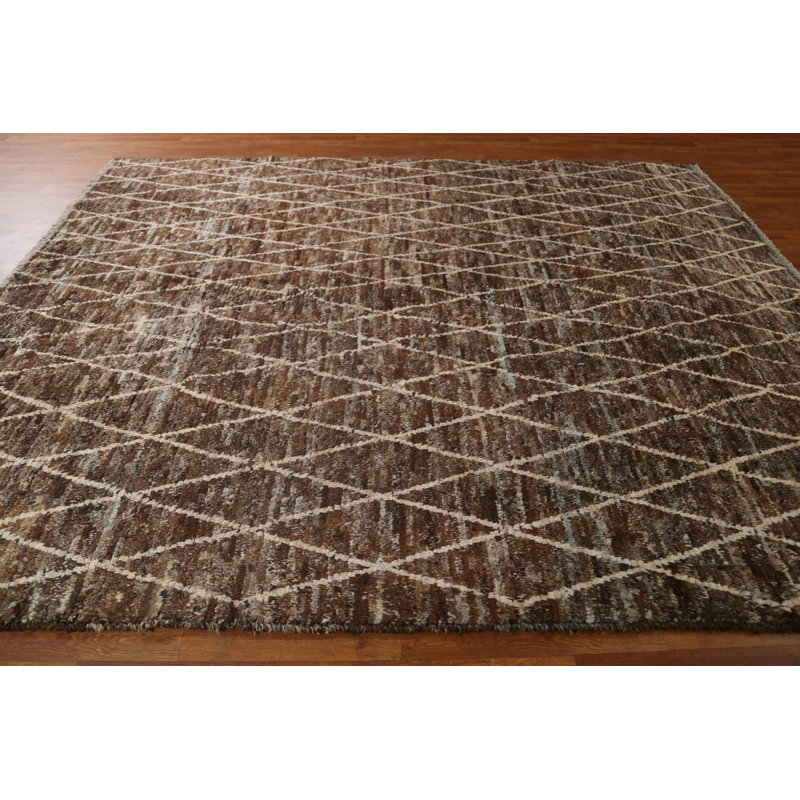 Tapis marocain en laine Trellis fait à la main 8 x 10