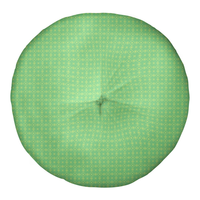 Coussin de sol Katelyn Elizabeth, 26 po x 26 po, Vert / Jaune
