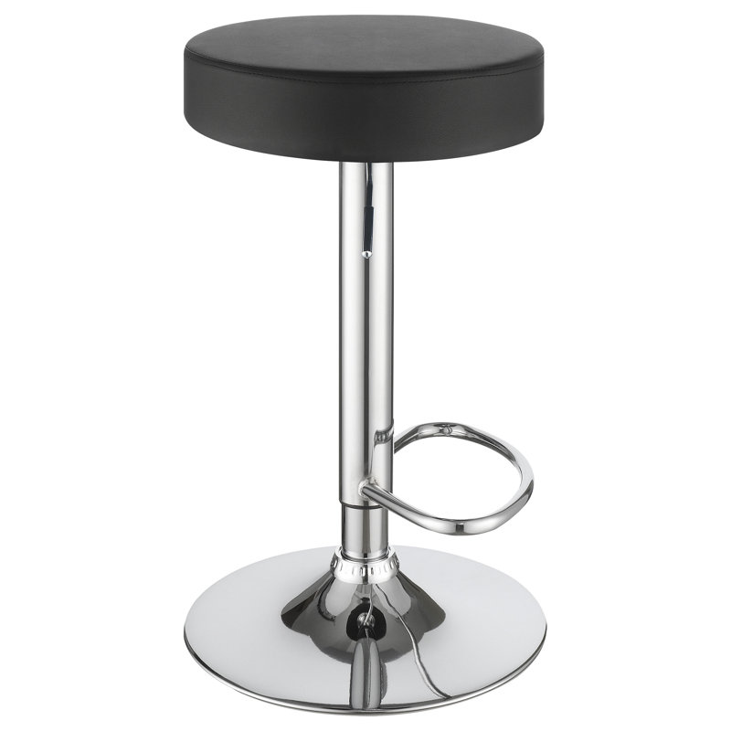 Upholstered Adjustable Height Counter Stool, Black