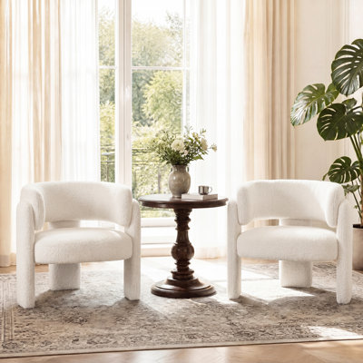 Velvet Upholstered Barrel Dining Armchair