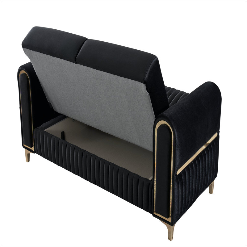 Causeuse convertible en tissu de velours Melody