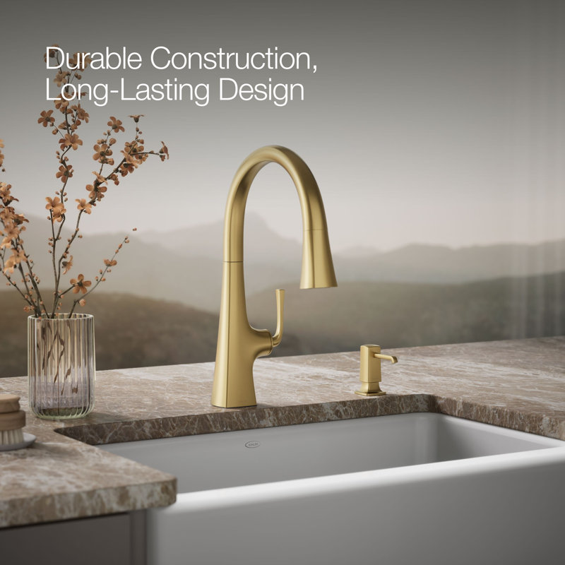 Graze Soap/Lotion Dispenser, Vibrant Brushed Moderne Brass