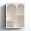Tablette murale géométrique en bois crème avec 4 cubes