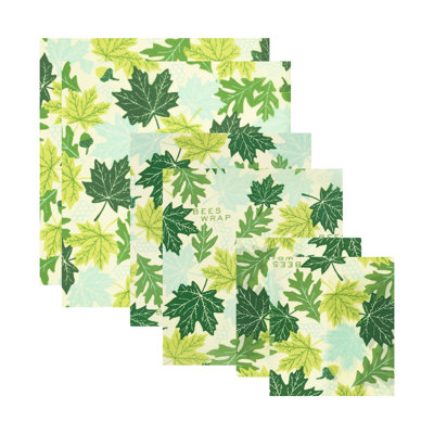 Forest Print - Paquet de 6 emballages de rangement pour nourriture réutilisables en cire d'abeille
