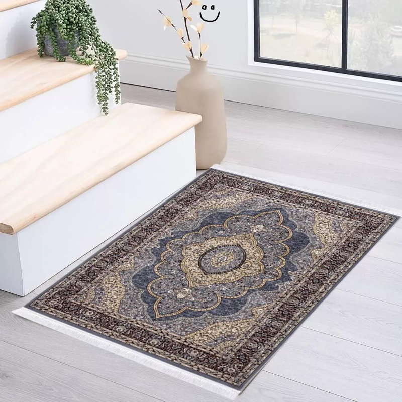 Floral Indoor Doormat, Grey