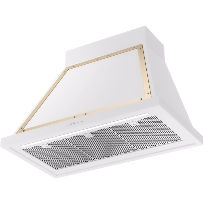 ILVE Nostalgie II Noblesse 36 in Range Hood, White/Brass