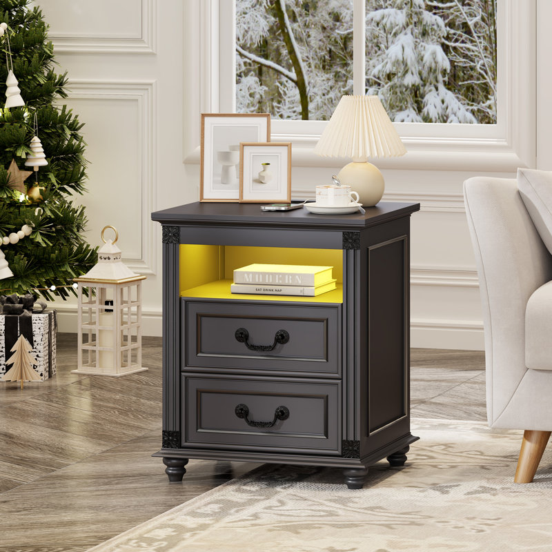 50cm W Bedside Table, Grey