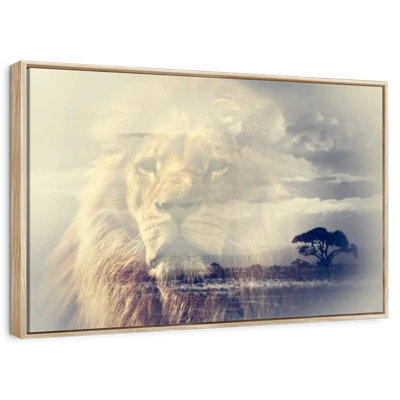 Kingdom Of Lions-Floater Frame Print on Canvas