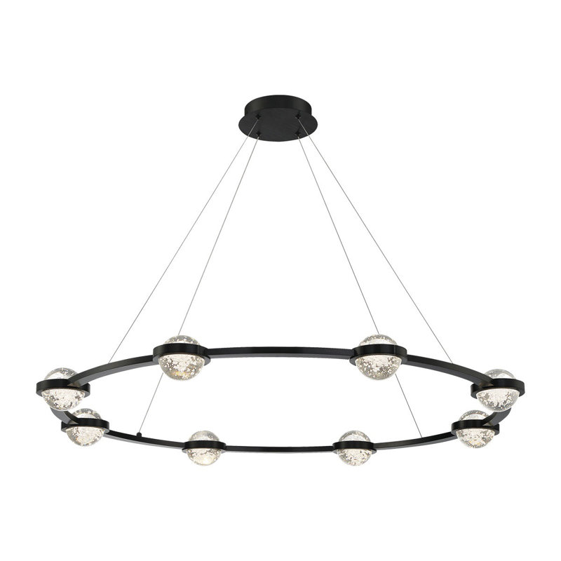 Lustre 8 lumières DEL Circolo, finition noire