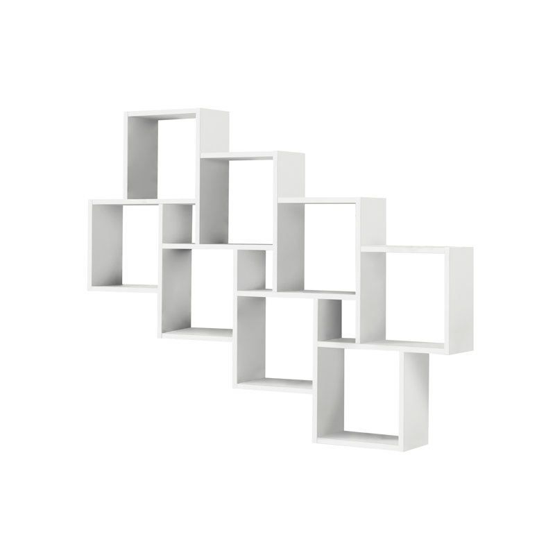 11 Piece Asymmetrical Cube Shelf, White