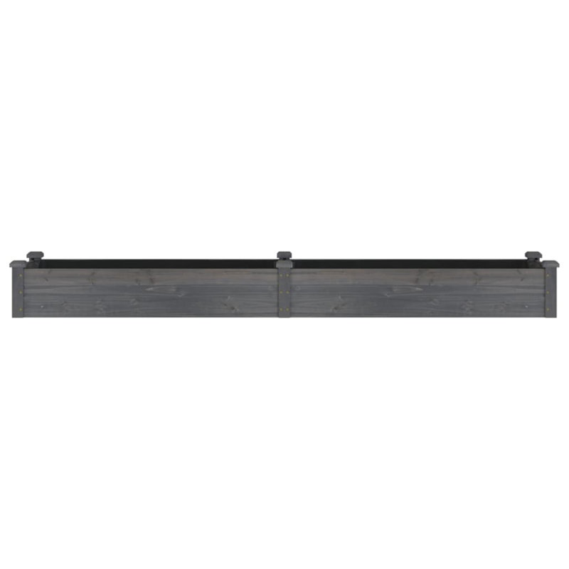 Matwau Wood Raised Garden Bed, Gray, 9.8" H x 94.5" W x 17.7" D