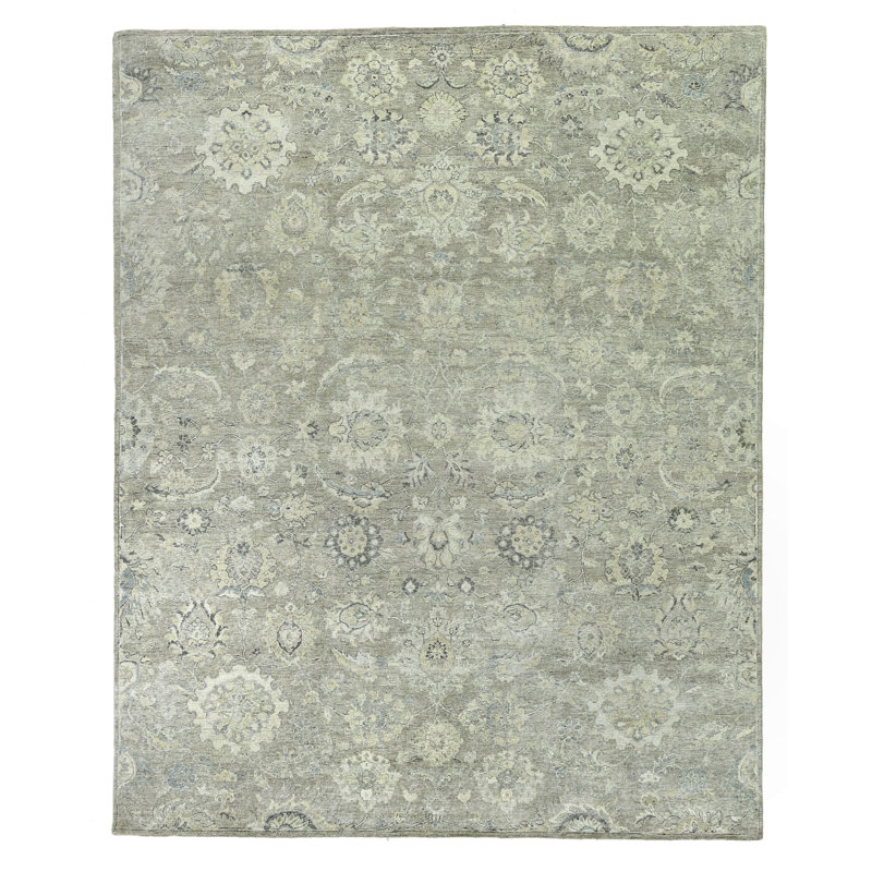 Heirloom Wool Floral Area Rug, Rectangle 6' x 9'
