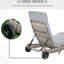 Au bord de la piscine, 5 angles réglables, coussins en PE, roulettes, gris mélangé, fauteuil de patio pour relaxer et relaxer, coussin à 5 niveaux, profitez du plein air