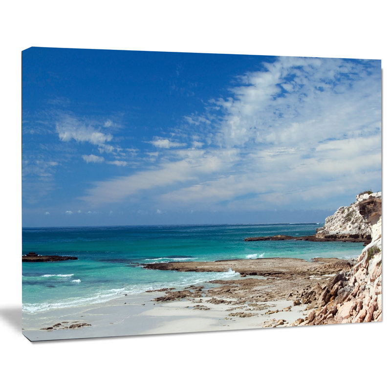 Vue panoramique de la côte rocheuse - reproduction de photo sur toile tendue, H 30 po x l 40 po x P 1 po