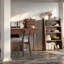Bibliothèque extensible à 4 niveaux avec rangement, en bois MDF, style rustique moderne pour la maison
